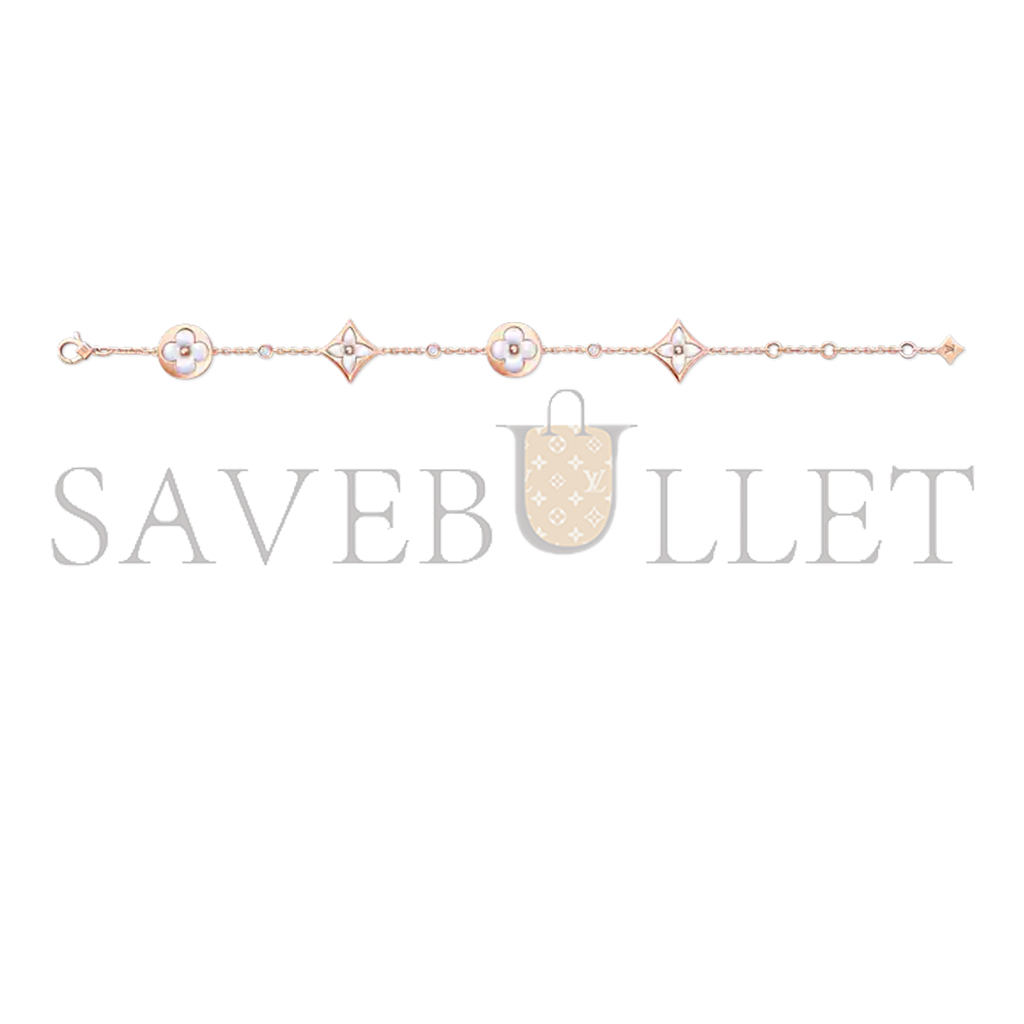 LOUIS VUITTON COLOUR BLOSSOM BB MULTI-MOTIF BRACELET, PINK GOLD, WHITE MOTHER-OF-PEARL AND DIAMONDS Q95596